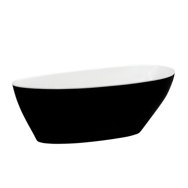 Wanna wolnostojąca Goya Black&amp;White 160x70 cm + klik-klak czarny czyszczony od góry