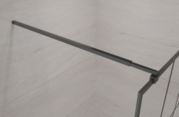 Invena ścianka walk-in 90x200 czarna kratka loft szkło 8 mm hartowane 