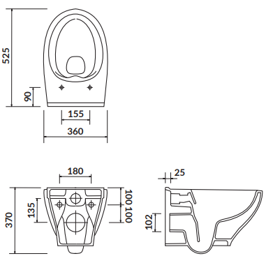 Miska WC zawieszana MODUO CleanOn deska duroplast K701-147
