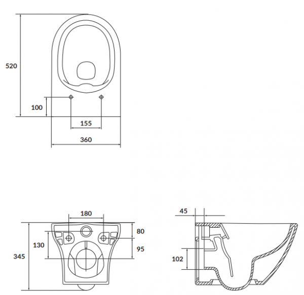 Miska WC wisząca UM LARGA OVAL CLEAN ON BOX bez deski