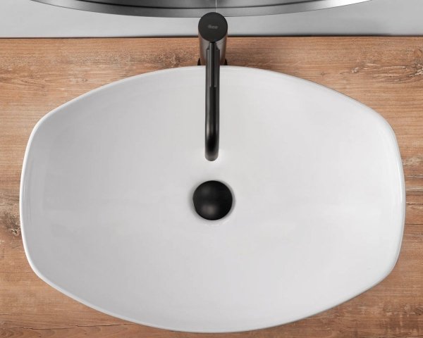 Umywalka ceramiczna nablatowa REA TANGO WHITE biała
