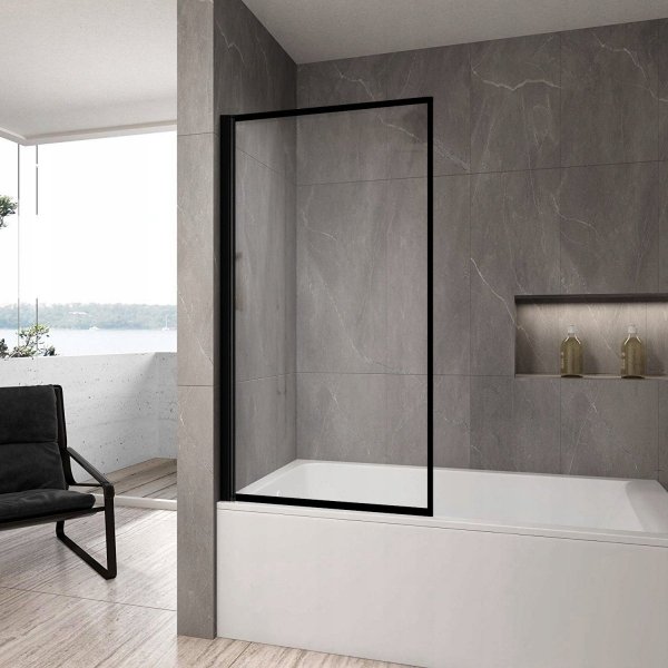 Wanna 190x90 Ines  Czarna Obudowa + Syfon + Bateria + Deszczownica
