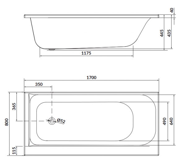 Wanna prostokątna akrylowa Cersanit Smart 170x80 PRAWA + biały panel meblowy + syfon nogi ręcznik