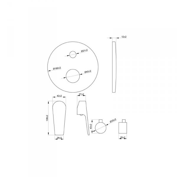 Bateria natryskowa podtynkowa Dokos chrom BP-19-CO2