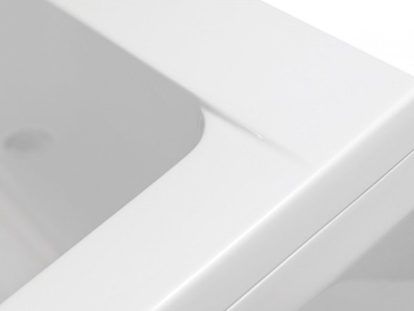 BESCO Wanna 155x70 Quadro z białą obudową + Syfon