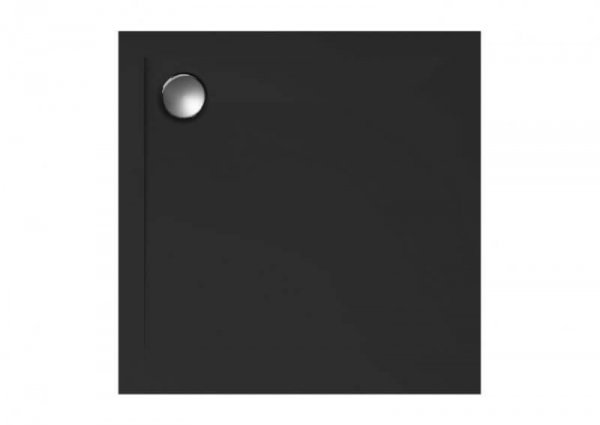 Kabina kwadratowa transparentna FUNKIA BLACK 80x80 + brodzik z syfonem chrom KYC_N42K^00379^A407