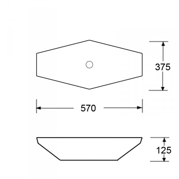 Umywalka nablatowa Sovena 57 cm 