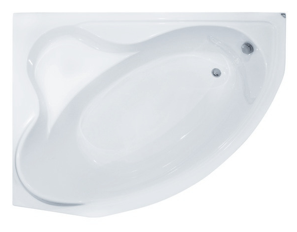 BESCO Wanna narożna Delfina z białą obudowa 166x107 lewa + syfon