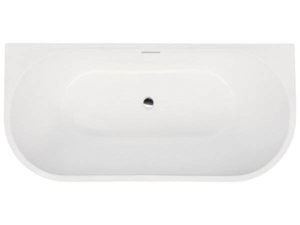 Besco Wanna przyścienna Vica Slim + 170x80 + syfon klik-klak z płaskim przelewem chrom