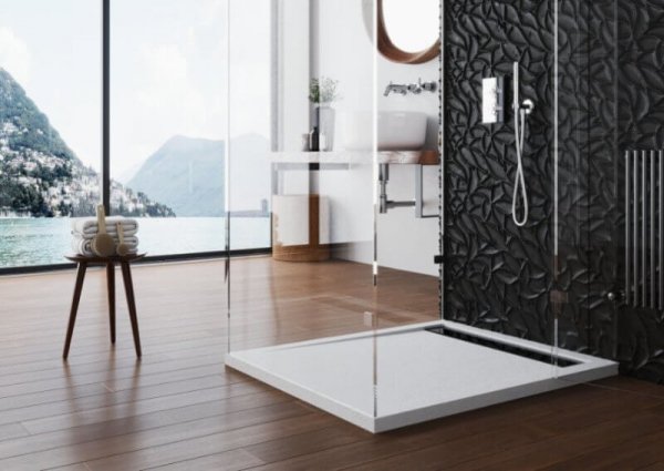 Brodzik 110x90 WEST NEW biały +ruszt stal szcz. +syfon