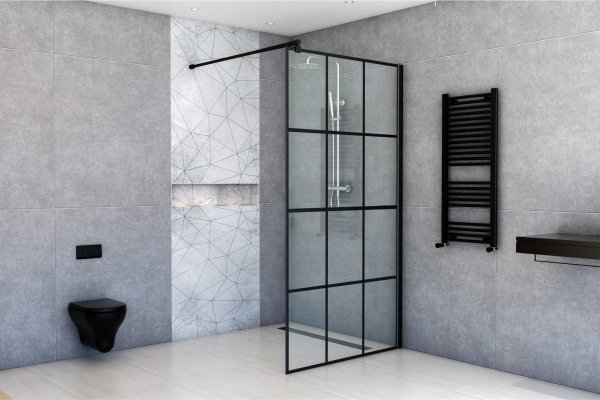 Ścianka prysznicowa 120x200 cm Nero Loft czarny mat