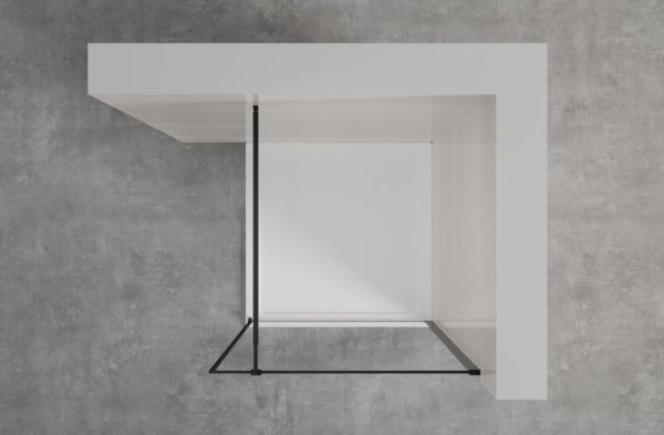 Invena ścianka walk-in 80x200 transparentna czarna rama szkło 8 mm hartowane