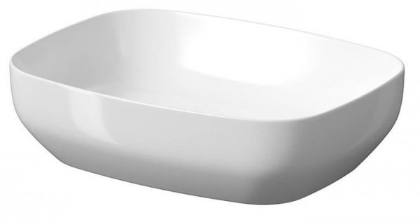 Umywalka ceramiczna nablatowa Larga prostokątna 50x38 cm biała