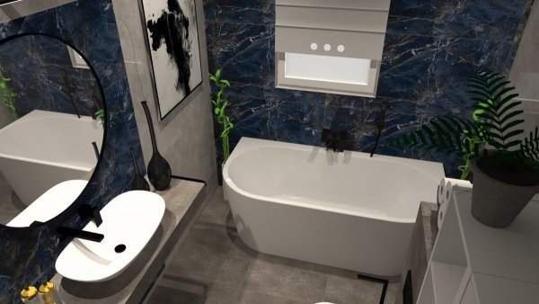 Płytka gresowa OCEAN BLUE HIGH GLOSSY 60x120 cm 
