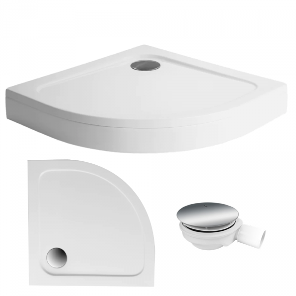 Brodzik półokrągły STANDARD 90x90+obudowa+syfon
