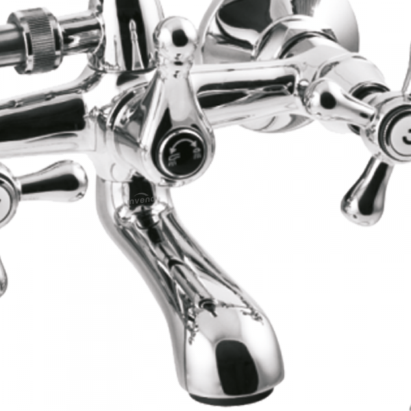 Bateria wannowa z zestawem natryskowym Invena ROMA chrom