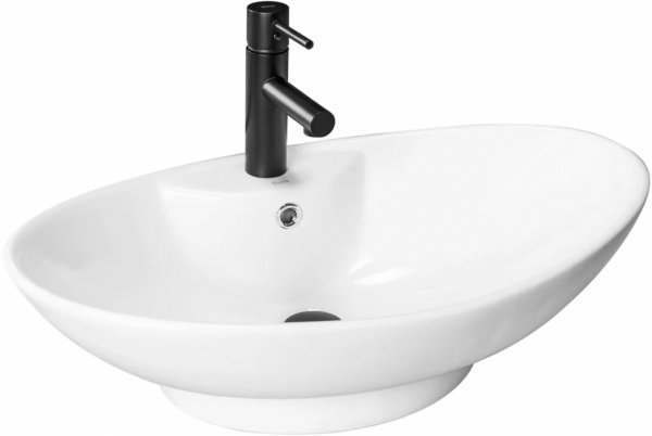 Umywalka ceramiczna nablatowa owalna REA ROSA biała