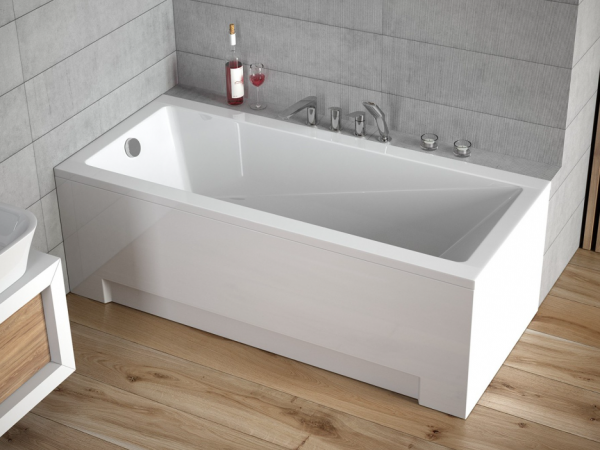 BESCO Wanna 140x70 Modern z białą obudową + Syfon