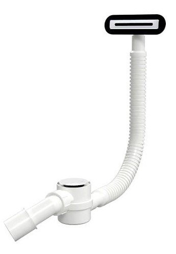 Besco Wanna przyścienna Vica Slim + 170x80 + syfon klik-klak biały z płaskim przelewem