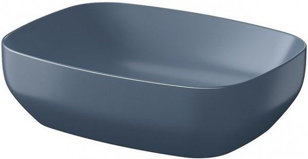 Umywalka ceramiczna nablatowa Larga prostokątna 50x38 cm niebieski mat