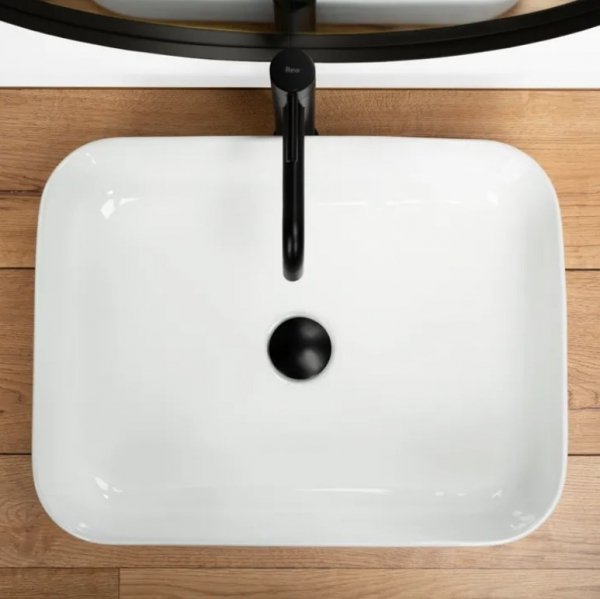 Umywalka ceramiczna nablatowa REA DEMI SLIM biała