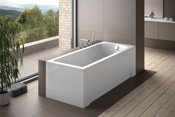 BESCO Wanna 180x80 Shea z białą obudową + Syfon