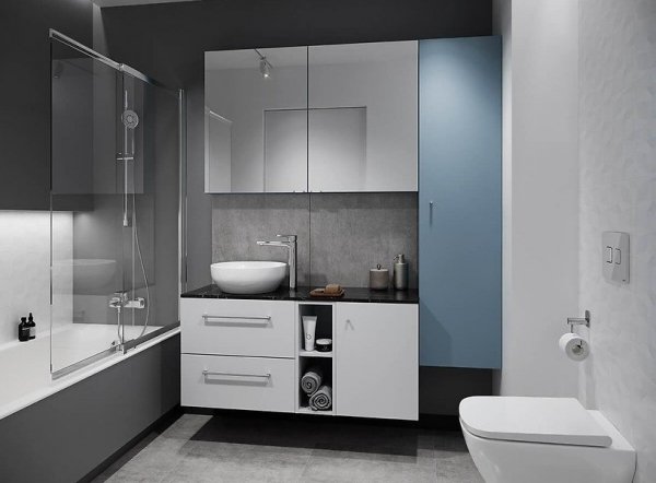 Umywalka ceramiczna nablatowa Larga okrągła 40 cm biały mat