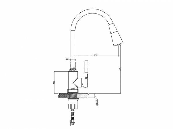 Bateria zlewozmywakowa Pogo czarna BZ-80-L04