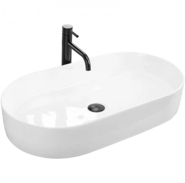 Umywalka ceramiczna nablatowa owalna REA NADIA 70 biała