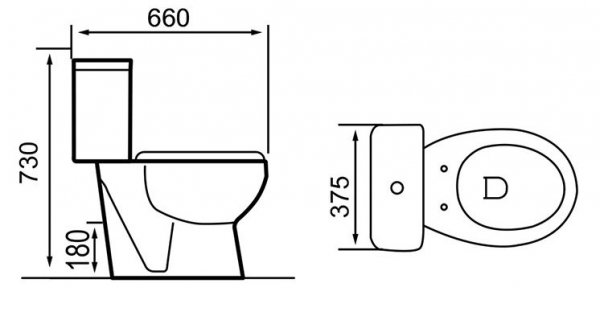 LaVita Kompakt WC Zeta bezrantowa