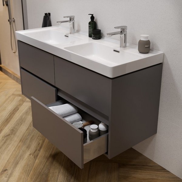 Umywalka ceramiczna podwójna meblowa Crea 120 cm