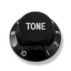 Gałka potencjometru TONE Czarna Typ Stratocaster