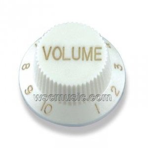Gałka potencjometru VOLUME Biała Typ Stratocaster