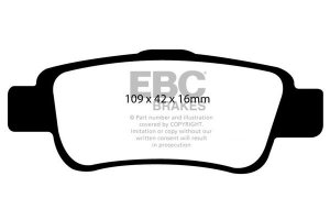 Klocki hamulcowe EBC YELLOWSTUFF tył HONDA CR-V 2.0 4WD 2012-