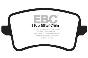 Klocki hamulcowe EBC REDSTUFF tył AUDI S4 (B8) 3.0 Supercharged 2008-2011