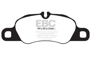 Klocki hamulcowe EBC Redstuff przód PORSCHE 911 (997) (Cast Iron Disc Only) 3.6 Carrera 4 Targa 2008-2012