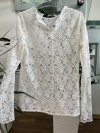 Bluzka Koronkowa Crochet Kremowa