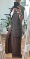 Brązowe Spodnie Szeroka Nogawka Lato Vintage