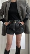 Skórzane Szorty Eko Missguided Black 