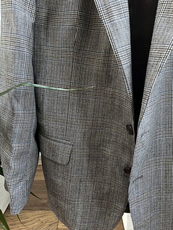 Marynarka Blazer PureNewWool Krata Vintage Grey