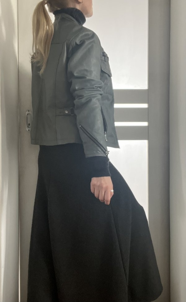 Szara spódnica Zara midi dzianina 