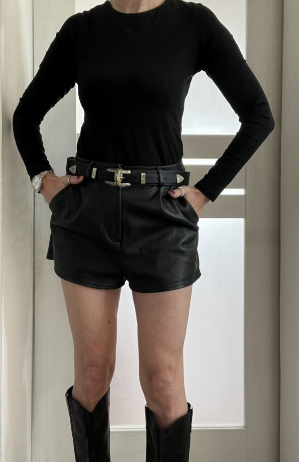 Skórzane Szorty Eko Missguided Black 