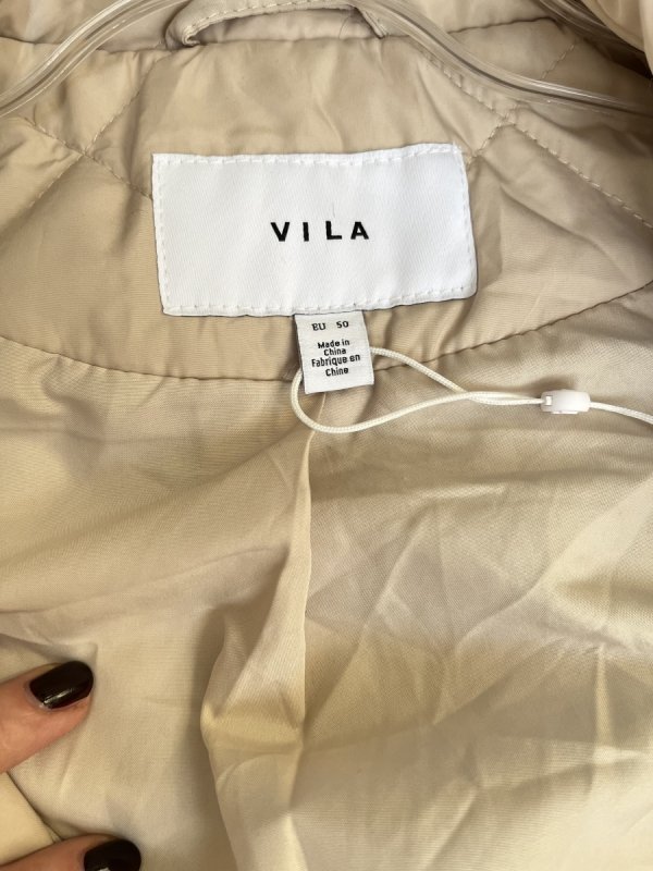 Beżowy płaszcz Vila Beige Coat oversize