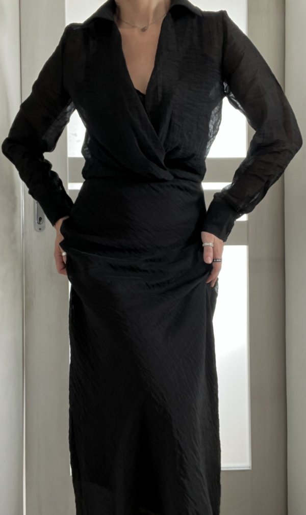 Długa Lekka Sukienka Maxi Edgy Aesthetic Black