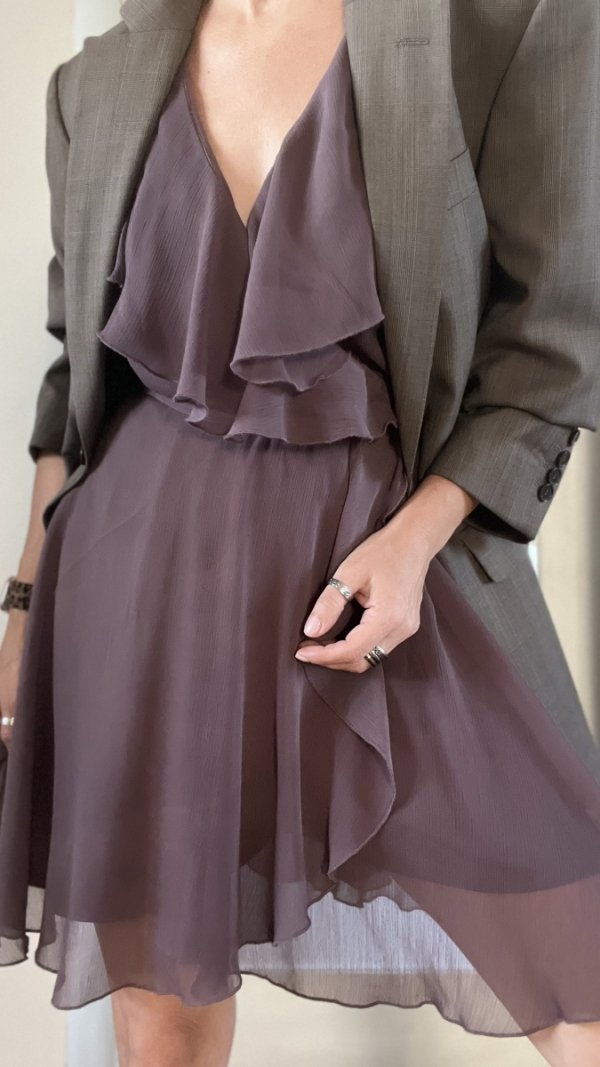 Letnia Szyfonowa Sukienka Asos Aesthetic Plum