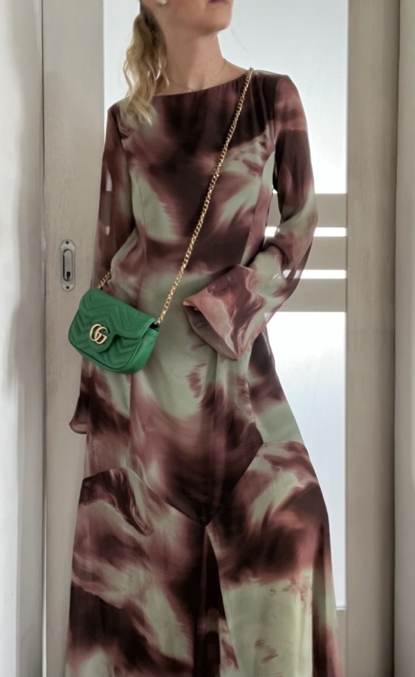 Długa Maxi Sukienka Asos Szyfon Oversize Chic