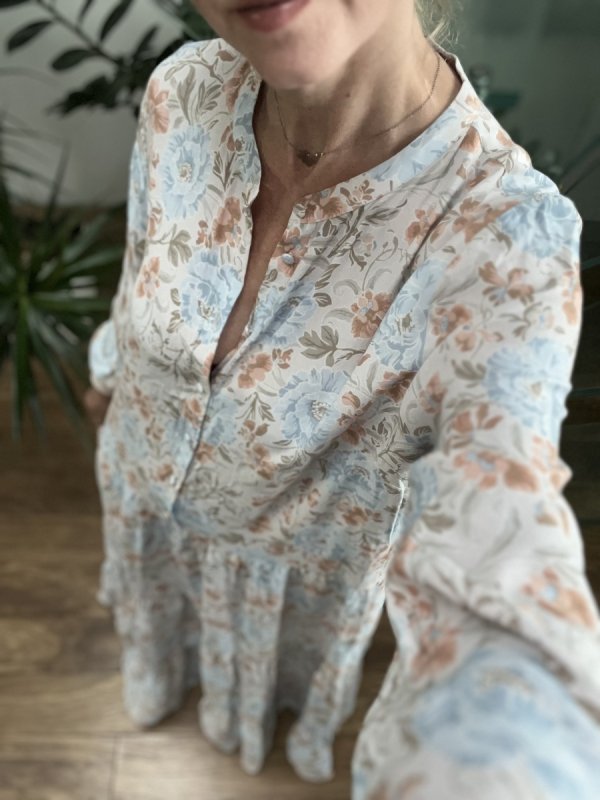 Sukienka Maxi Kwiaty Pastele Boho Romantic
