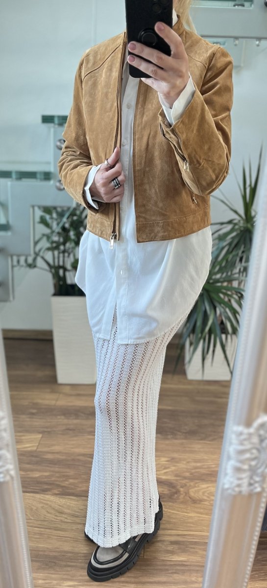 Kurtka Skórzana Zara Suede Minimalist Chic
