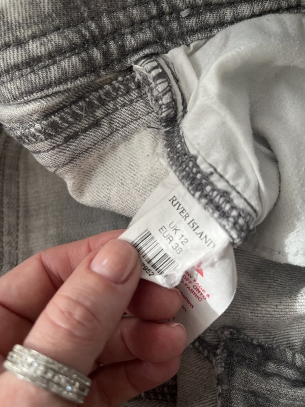 Szare Szorty River Island Zdobienia Dżety Grey