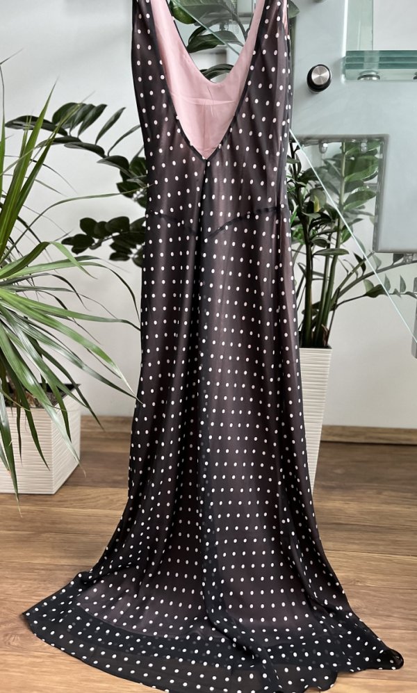 Lekka Sukienka Maxi Dots Retro Brown